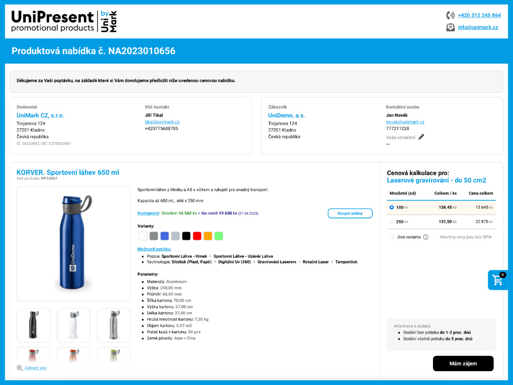 Product offer preview