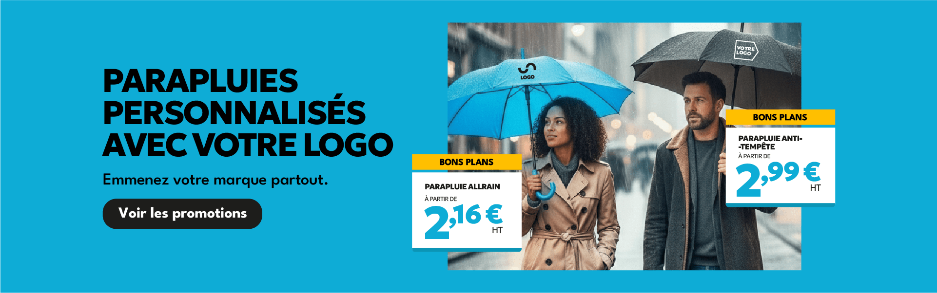 Parapluies personnalisés avec votre logo