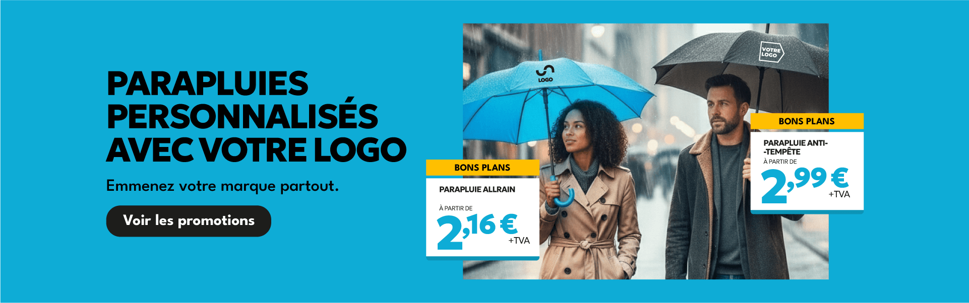 Parapluies personnalisés avec votre logo
